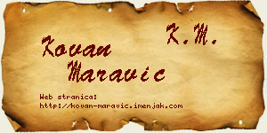 Kovan Maravić vizit kartica